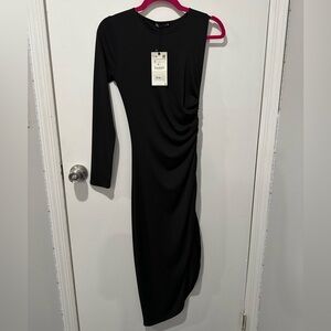Zara one sleeve Midi Dress
